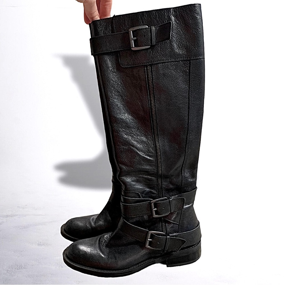 Enzo Angiolini black leather riding boots Size 6.5